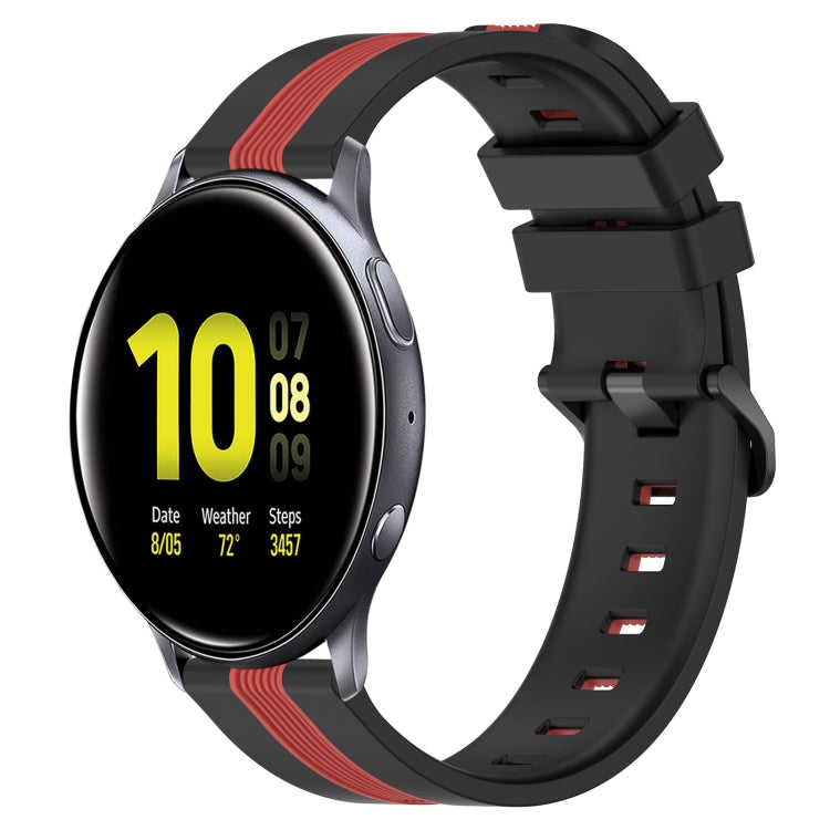 20mm Vertical Two-Color Silicone Watch Band, For Samsung Galaxy Watch Active2 40mm, For Samsung Galaxy Watch Active2 44mm