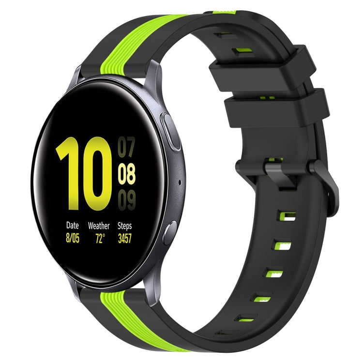 20mm Vertical Two-Color Silicone Watch Band, For Samsung Galaxy Watch Active2 40mm, For Samsung Galaxy Watch Active2 44mm