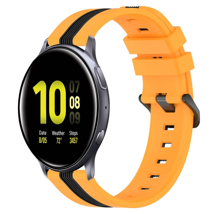 20mm Vertical Two-Color Silicone Watch Band, For Samsung Galaxy Watch Active2 40mm, For Samsung Galaxy Watch Active2 44mm