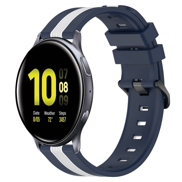 20mm Vertical Two-Color Silicone Watch Band, For Samsung Galaxy Watch Active2 40mm, For Samsung Galaxy Watch Active2 44mm