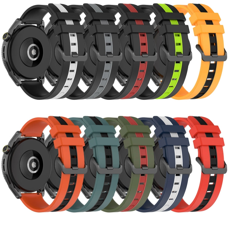 20mm Vertical Two-Color Silicone Watch Band, For Samsung Galaxy Watch Active2 40mm, For Samsung Galaxy Watch Active2 44mm