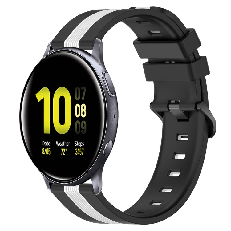 20mm Vertical Two-Color Silicone Watch Band, For Samsung Galaxy Watch Active2 40mm, For Samsung Galaxy Watch Active2 44mm