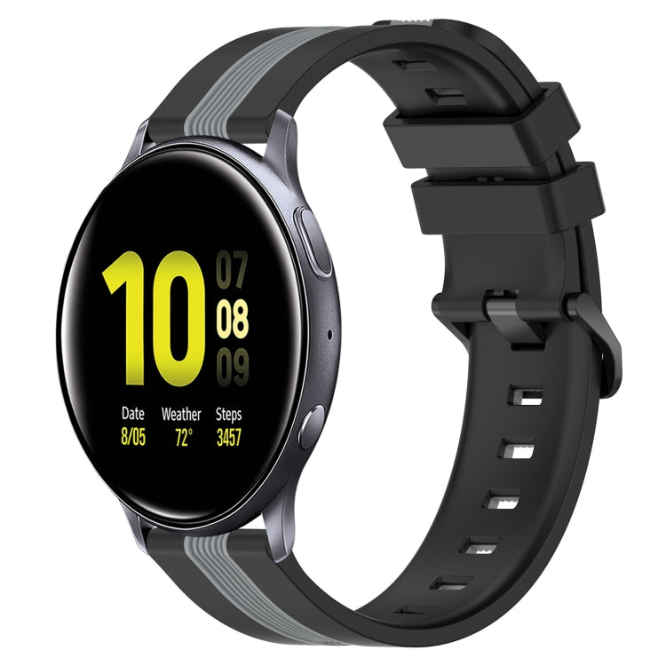 20mm Vertical Two-Color Silicone Watch Band, For Samsung Galaxy Watch Active2 40mm, For Samsung Galaxy Watch Active2 44mm