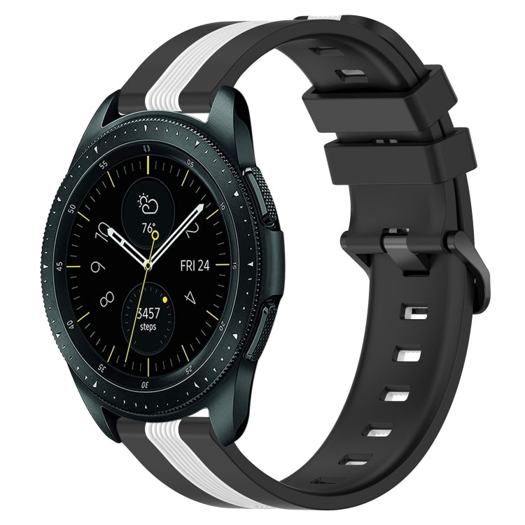 20mm Vertical Two-Color Silicone Watch Band, For Samsung Galaxy Watch 42mm, For Samsung Galaxy Watch 6 44mm
