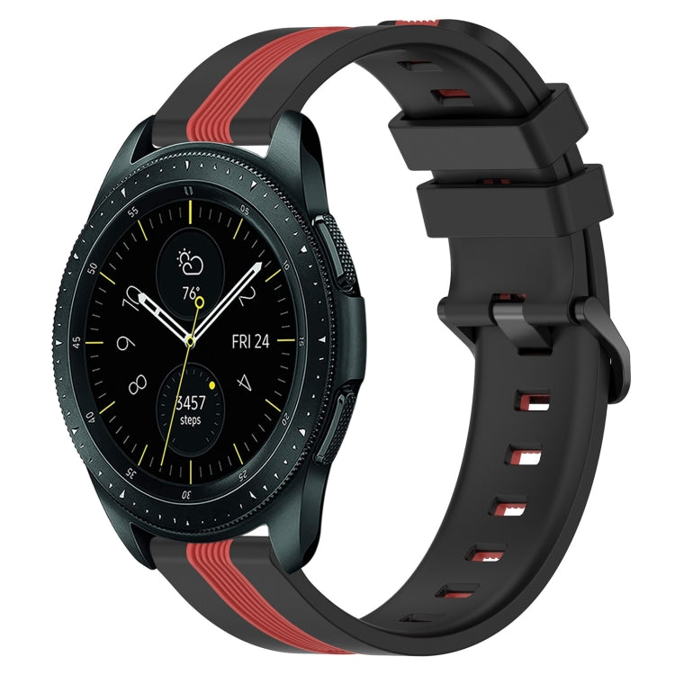 20mm Vertical Two-Color Silicone Watch Band, For Samsung Galaxy Watch 42mm, For Samsung Galaxy Watch 6 44mm