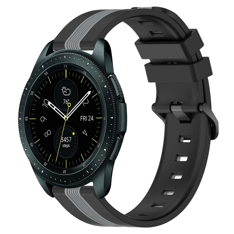 20mm Vertical Two-Color Silicone Watch Band, For Samsung Galaxy Watch 42mm, For Samsung Galaxy Watch 6 44mm