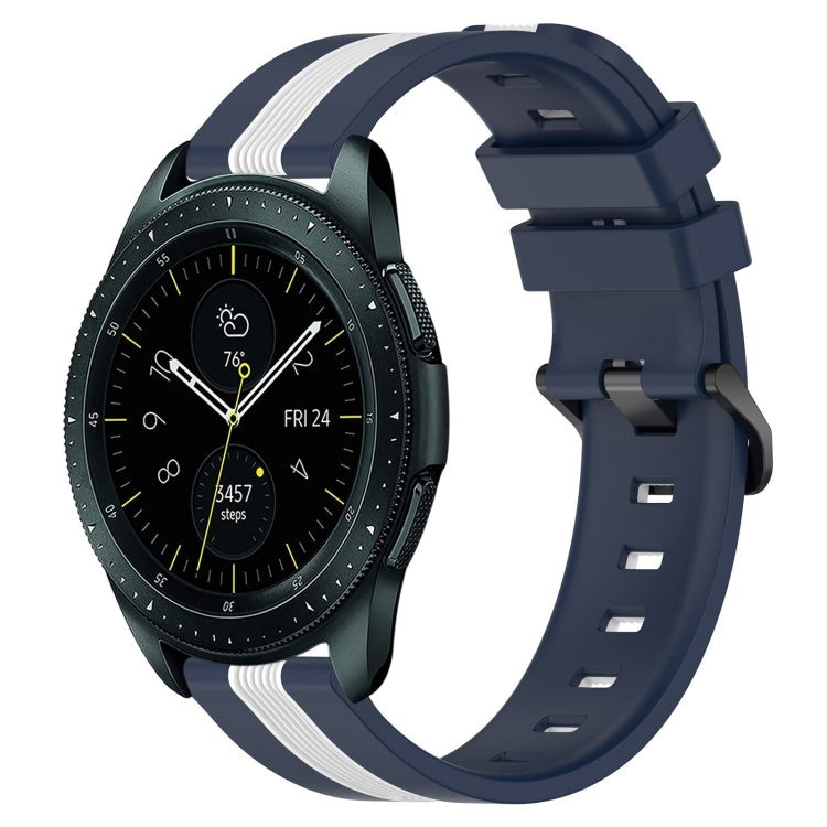 20mm Vertical Two-Color Silicone Watch Band, For Samsung Galaxy Watch 42mm, For Samsung Galaxy Watch 6 44mm