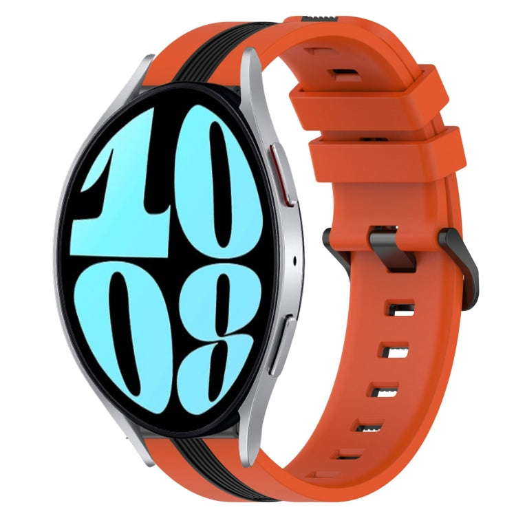 20mm Vertical Two-Color Silicone Watch Band, For Samsung Galaxy Watch 42mm, For Samsung Galaxy Watch 6 44mm
