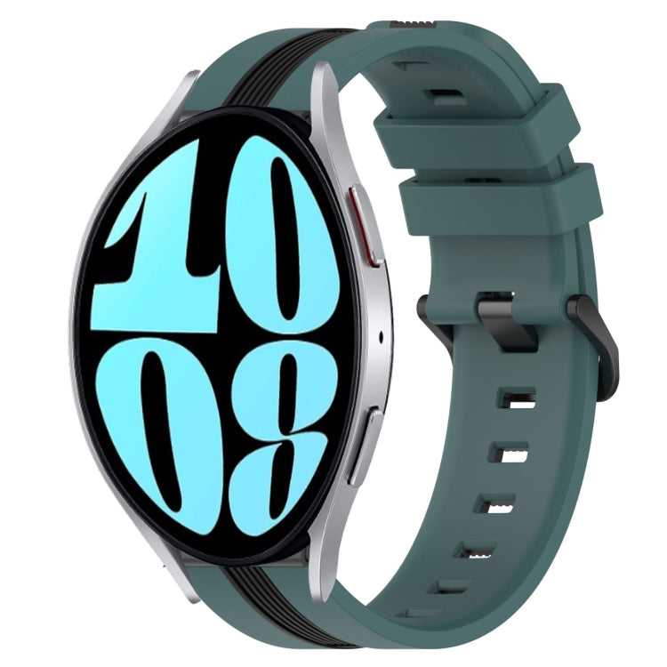 20mm Vertical Two-Color Silicone Watch Band, For Samsung Galaxy Watch 42mm, For Samsung Galaxy Watch 6 44mm