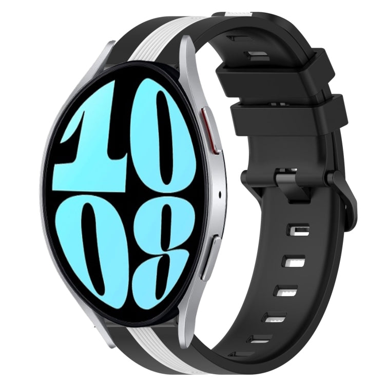 20mm Vertical Two-Color Silicone Watch Band, For Samsung Galaxy Watch 42mm, For Samsung Galaxy Watch 6 44mm