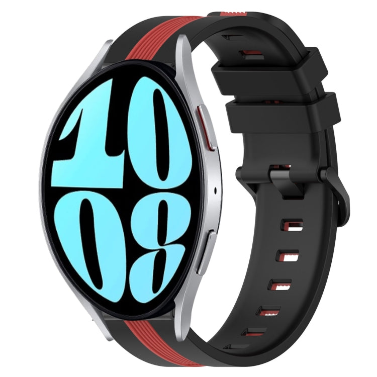 20mm Vertical Two-Color Silicone Watch Band, For Samsung Galaxy Watch 42mm, For Samsung Galaxy Watch 6 44mm