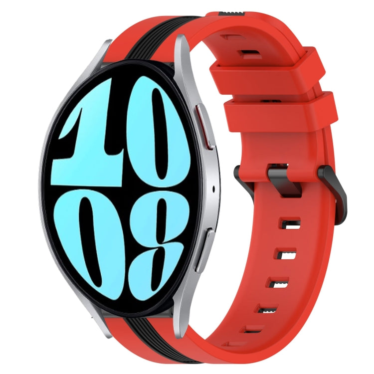 20mm Vertical Two-Color Silicone Watch Band, For Samsung Galaxy Watch 42mm, For Samsung Galaxy Watch 6 44mm
