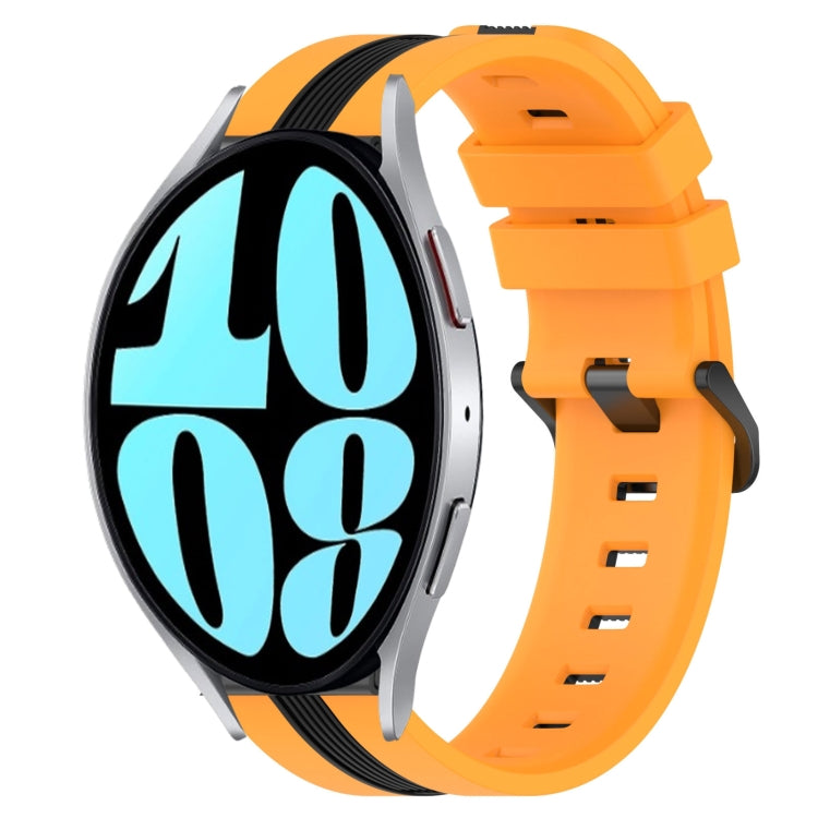 20mm Vertical Two-Color Silicone Watch Band, For Samsung Galaxy Watch 42mm, For Samsung Galaxy Watch 6 44mm