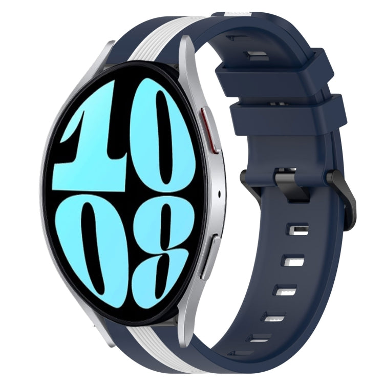 20mm Vertical Two-Color Silicone Watch Band, For Samsung Galaxy Watch 42mm, For Samsung Galaxy Watch 6 44mm