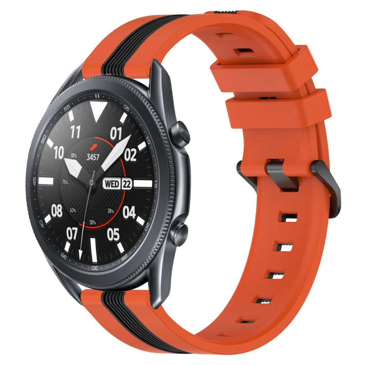 22mm Vertical Two-Color Silicone Watch Band, For Samsung Galaxy Watch3 45mm, For Samsung Galaxy Watch 46mm