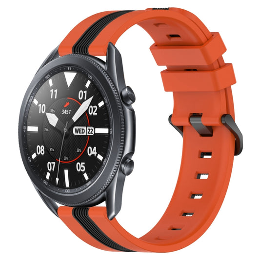 22mm Vertical Two-Color Silicone Watch Band, For Samsung Galaxy Watch3 45mm, For Samsung Galaxy Watch 46mm