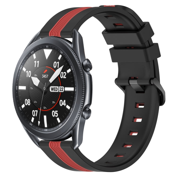 22mm Vertical Two-Color Silicone Watch Band, For Samsung Galaxy Watch3 45mm, For Samsung Galaxy Watch 46mm