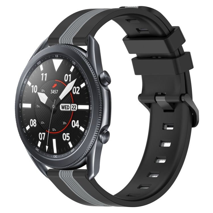 22mm Vertical Two-Color Silicone Watch Band, For Samsung Galaxy Watch3 45mm, For Samsung Galaxy Watch 46mm