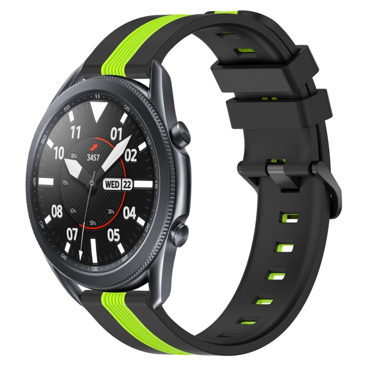 22mm Vertical Two-Color Silicone Watch Band, For Samsung Galaxy Watch3 45mm, For Samsung Galaxy Watch 46mm