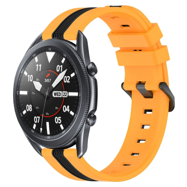 22mm Vertical Two-Color Silicone Watch Band, For Samsung Galaxy Watch3 45mm, For Samsung Galaxy Watch 46mm