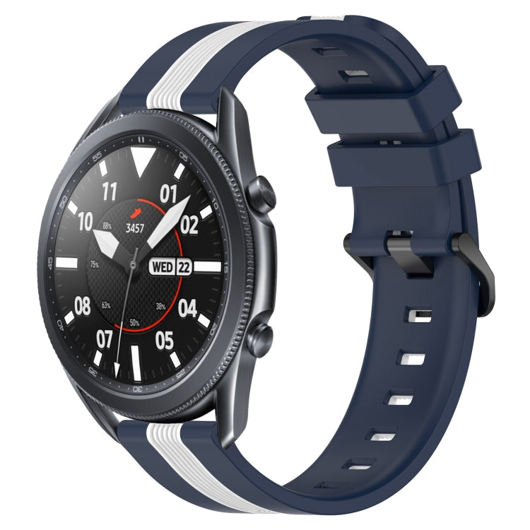 22mm Vertical Two-Color Silicone Watch Band, For Samsung Galaxy Watch3 45mm, For Samsung Galaxy Watch 46mm