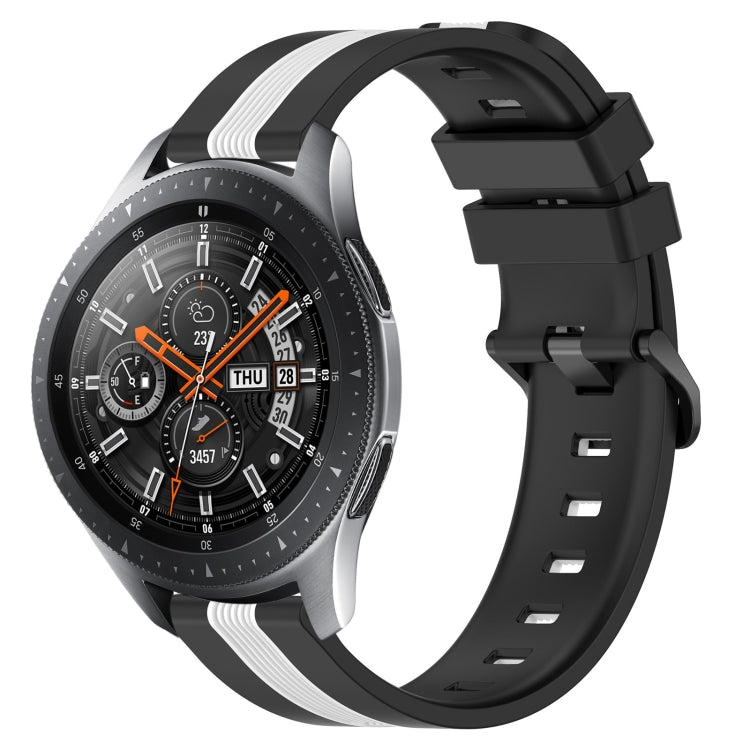 22mm Vertical Two-Color Silicone Watch Band, For Samsung Galaxy Watch3 45mm, For Samsung Galaxy Watch 46mm