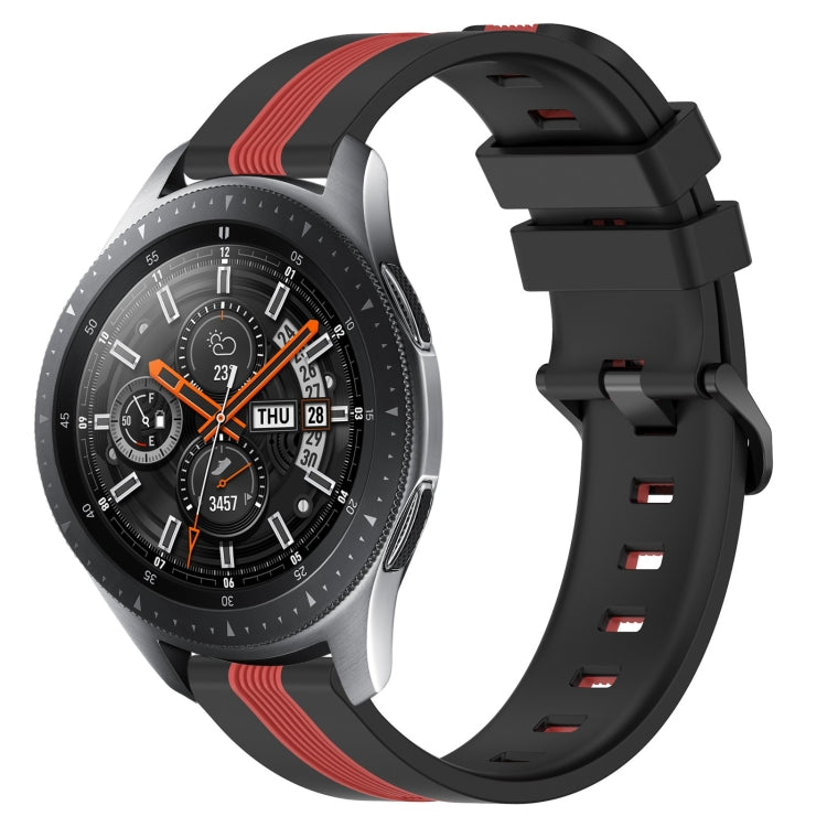 22mm Vertical Two-Color Silicone Watch Band, For Samsung Galaxy Watch3 45mm, For Samsung Galaxy Watch 46mm