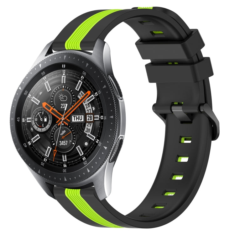 22mm Vertical Two-Color Silicone Watch Band, For Samsung Galaxy Watch3 45mm, For Samsung Galaxy Watch 46mm