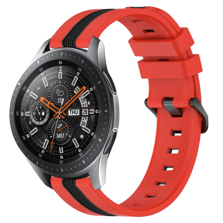 22mm Vertical Two-Color Silicone Watch Band, For Samsung Galaxy Watch3 45mm, For Samsung Galaxy Watch 46mm
