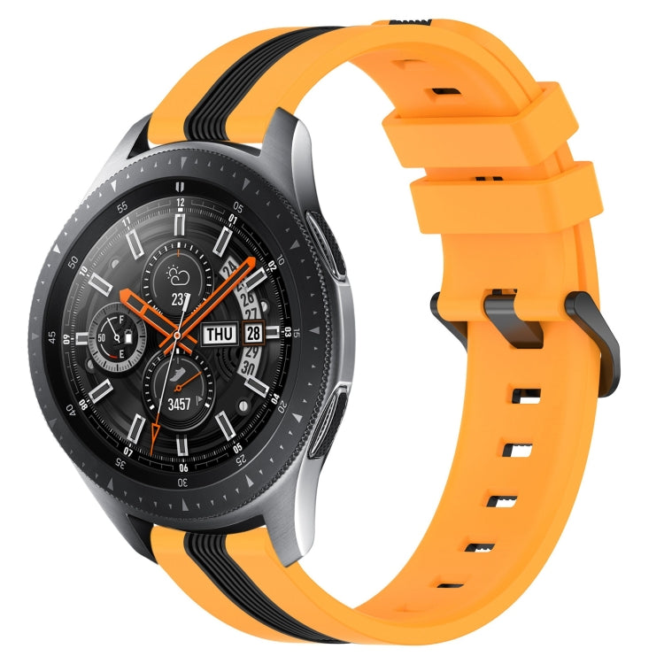 22mm Vertical Two-Color Silicone Watch Band, For Samsung Galaxy Watch3 45mm, For Samsung Galaxy Watch 46mm