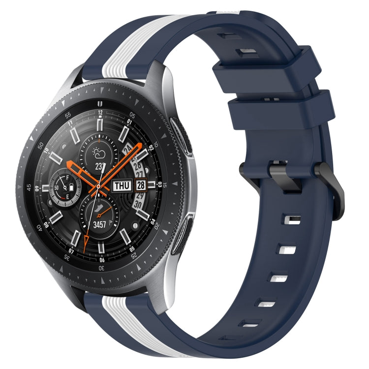 22mm Vertical Two-Color Silicone Watch Band, For Samsung Galaxy Watch3 45mm, For Samsung Galaxy Watch 46mm