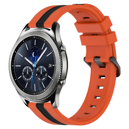 22mm Vertical Two-Color Silicone Watch Band, For Samsung Gear S3 Classic, For Samsung Gear S3 Frontier