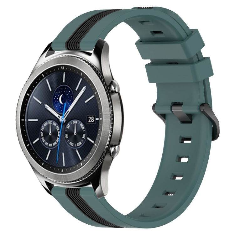 22mm Vertical Two-Color Silicone Watch Band, For Samsung Gear S3 Classic, For Samsung Gear S3 Frontier
