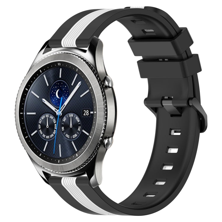 22mm Vertical Two-Color Silicone Watch Band, For Samsung Gear S3 Classic, For Samsung Gear S3 Frontier