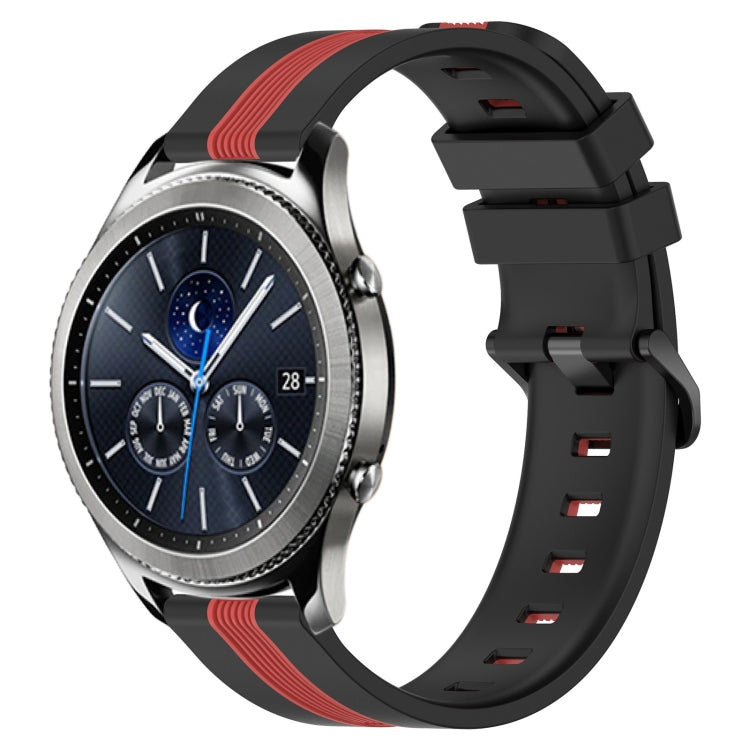 22mm Vertical Two-Color Silicone Watch Band, For Samsung Gear S3 Classic, For Samsung Gear S3 Frontier