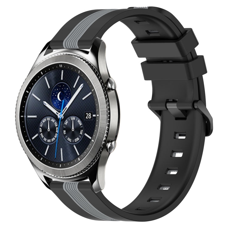 22mm Vertical Two-Color Silicone Watch Band, For Samsung Gear S3 Classic, For Samsung Gear S3 Frontier