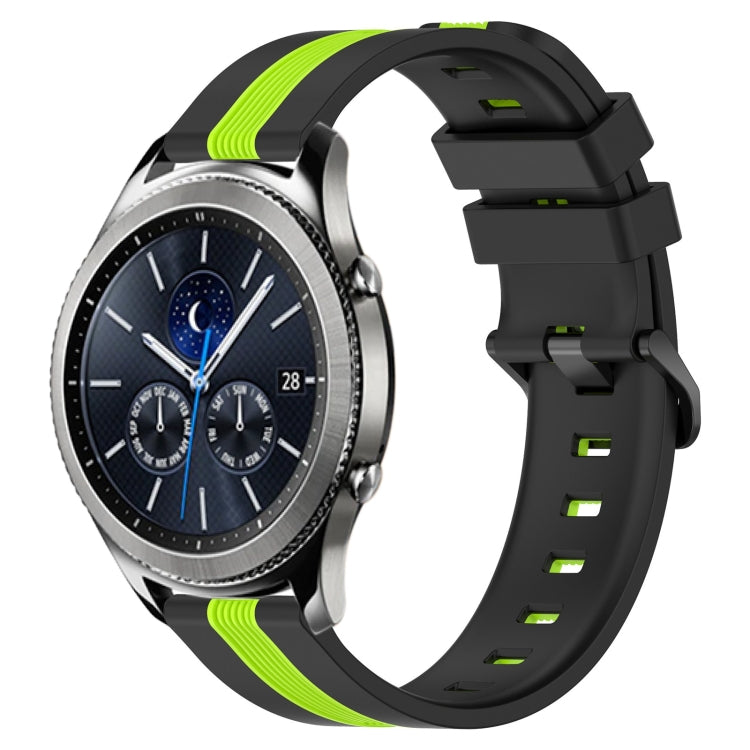 22mm Vertical Two-Color Silicone Watch Band, For Samsung Gear S3 Classic, For Samsung Gear S3 Frontier