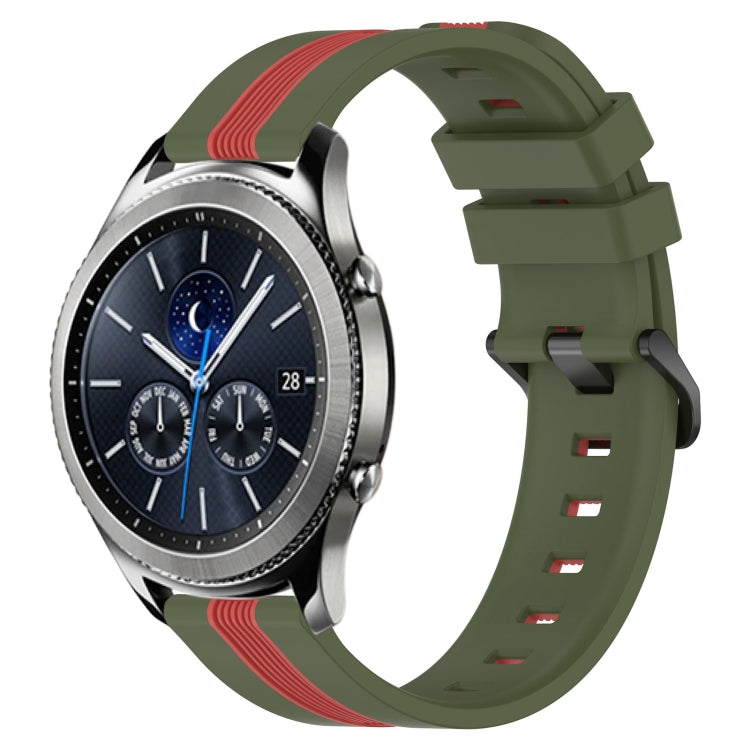 22mm Vertical Two-Color Silicone Watch Band, For Samsung Gear S3 Classic, For Samsung Gear S3 Frontier