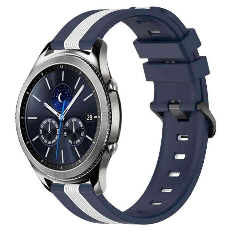 22mm Vertical Two-Color Silicone Watch Band, For Samsung Gear S3 Classic, For Samsung Gear S3 Frontier