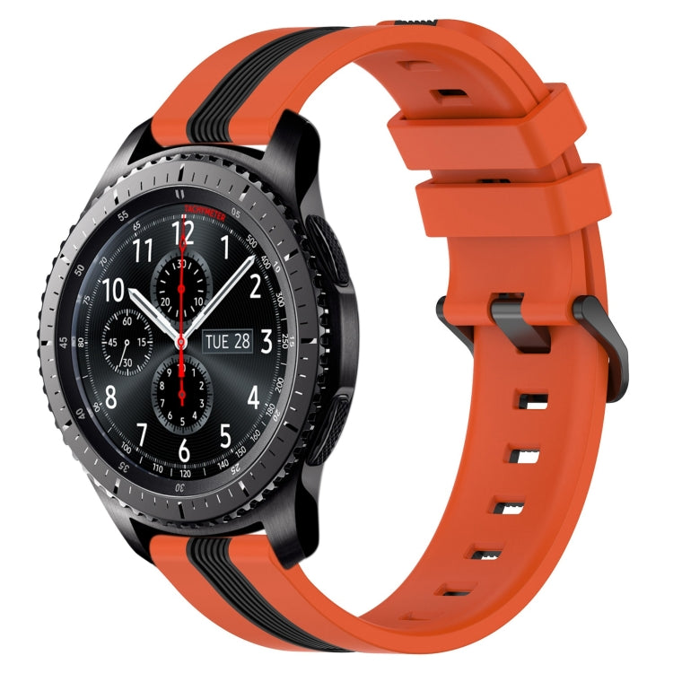 22mm Vertical Two-Color Silicone Watch Band, For Samsung Gear S3 Classic, For Samsung Gear S3 Frontier