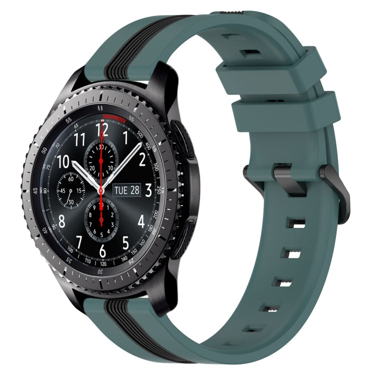 22mm Vertical Two-Color Silicone Watch Band, For Samsung Gear S3 Classic, For Samsung Gear S3 Frontier