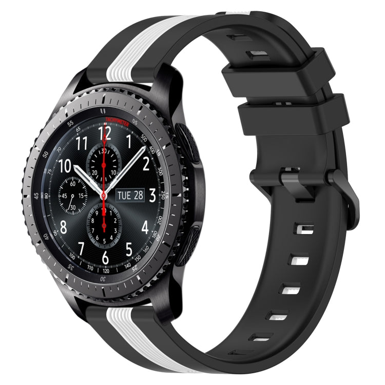 22mm Vertical Two-Color Silicone Watch Band, For Samsung Gear S3 Classic, For Samsung Gear S3 Frontier
