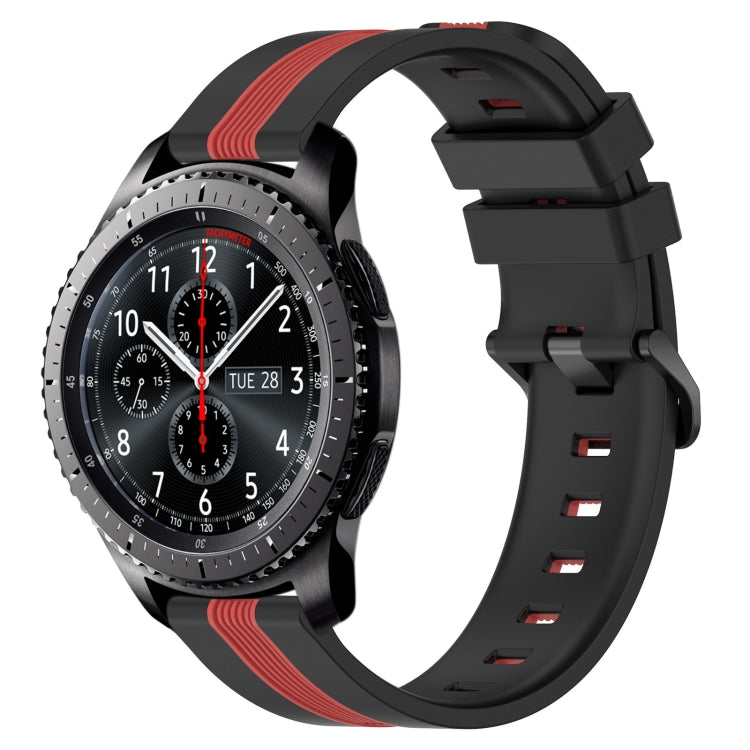 22mm Vertical Two-Color Silicone Watch Band, For Samsung Gear S3 Classic, For Samsung Gear S3 Frontier