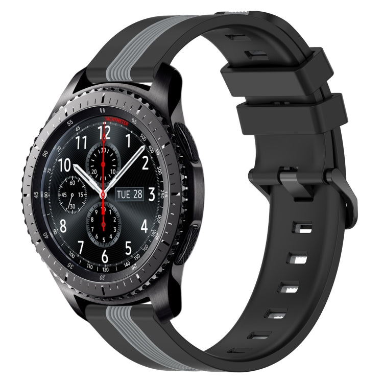 22mm Vertical Two-Color Silicone Watch Band, For Samsung Gear S3 Classic, For Samsung Gear S3 Frontier