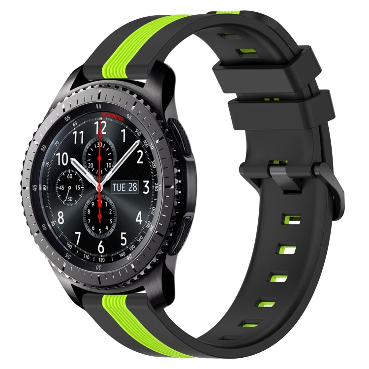 22mm Vertical Two-Color Silicone Watch Band, For Samsung Gear S3 Classic, For Samsung Gear S3 Frontier
