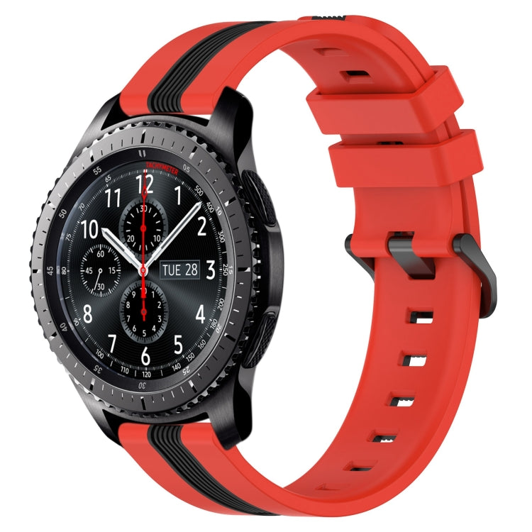 22mm Vertical Two-Color Silicone Watch Band, For Samsung Gear S3 Classic, For Samsung Gear S3 Frontier