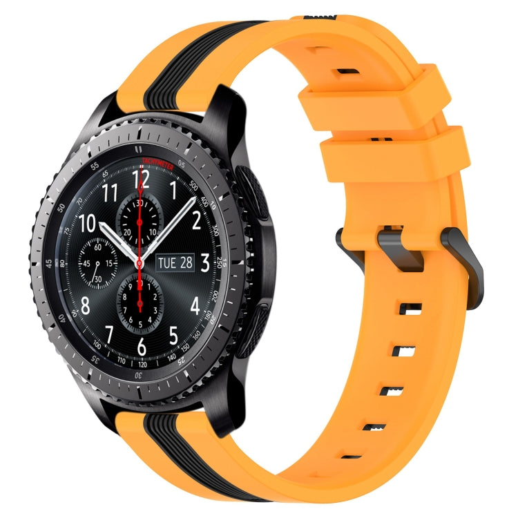 22mm Vertical Two-Color Silicone Watch Band, For Samsung Gear S3 Classic, For Samsung Gear S3 Frontier