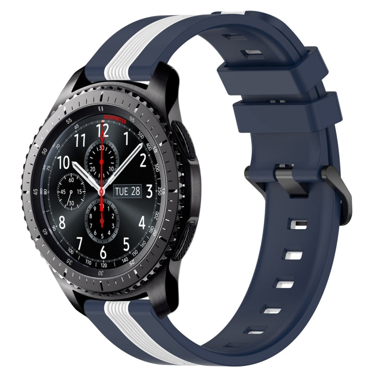 22mm Vertical Two-Color Silicone Watch Band, For Samsung Gear S3 Classic, For Samsung Gear S3 Frontier