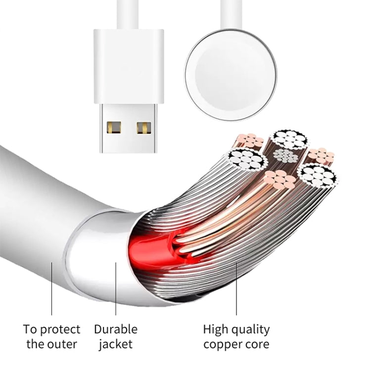 1m USB Magnetic Fast Charger Charging Cable for Watch Apple Series Ultra/8/7/6/SE/SE2/5/4/3/2/1, DS-XB011