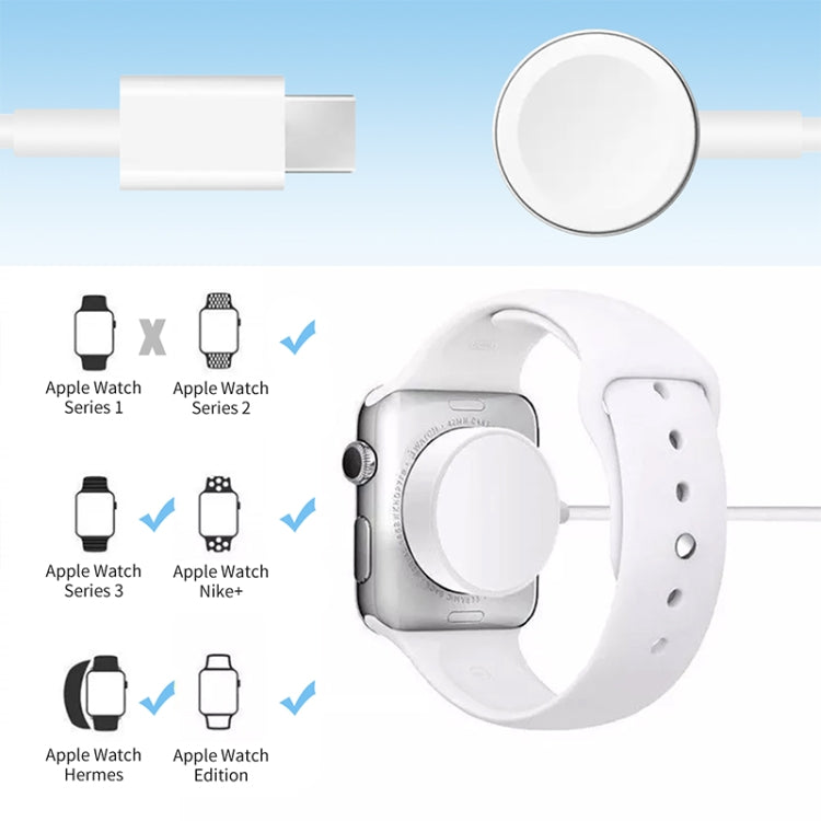 1m USB-C / Type-C Magnetic Fast Charger Charging Cable for Watch Apple Series Ultra/8/7/6/SE/SE2/5/4/3/2, DS-XB012